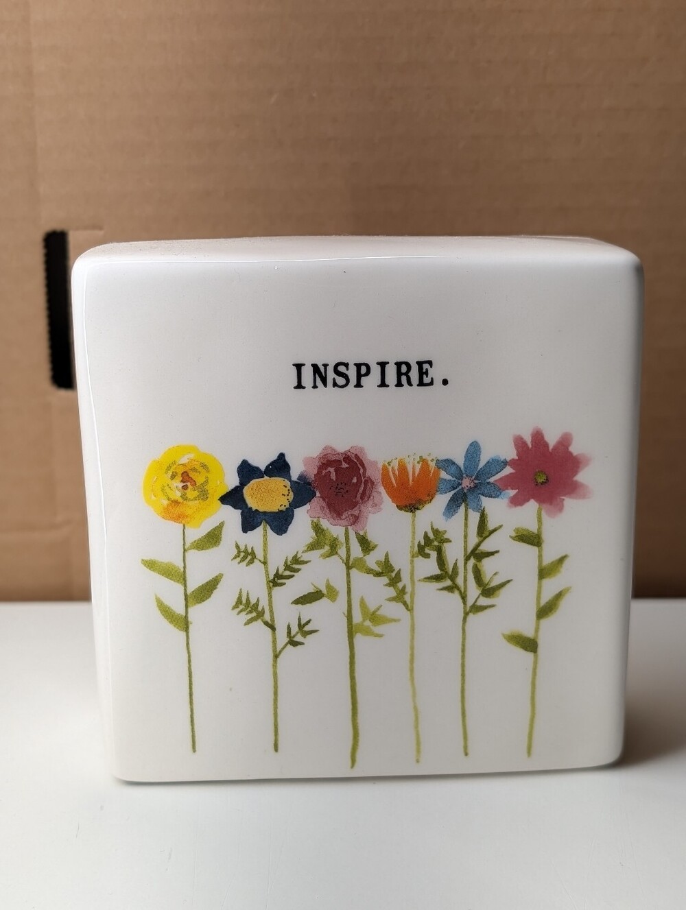 INSPIRE floral ceramic decorative accent Rae Dunn